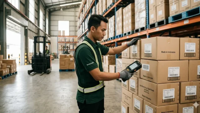 mobile computer PDT digunakan di warehouse untuk scanning barcode