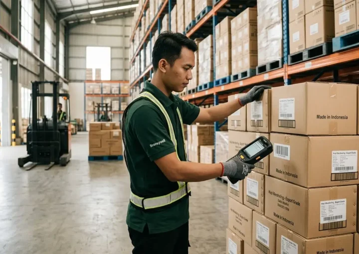 mobile computer PDT digunakan di warehouse untuk scanning barcode