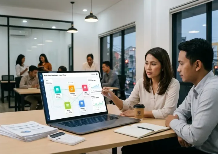 sistem retail multi outlet dengan dashboard terpusat