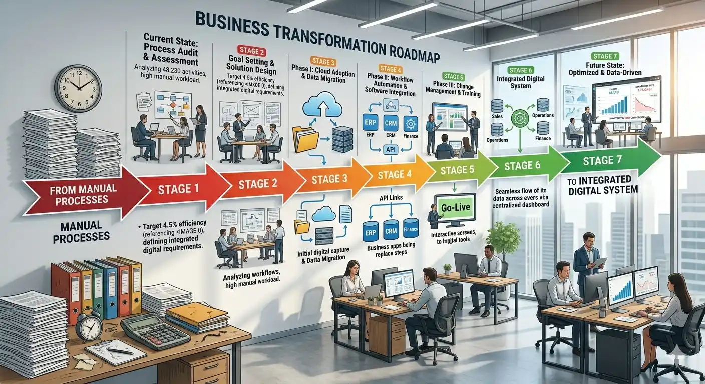 roadmap transformasi operasional bisnis dari sistem manual ke digital