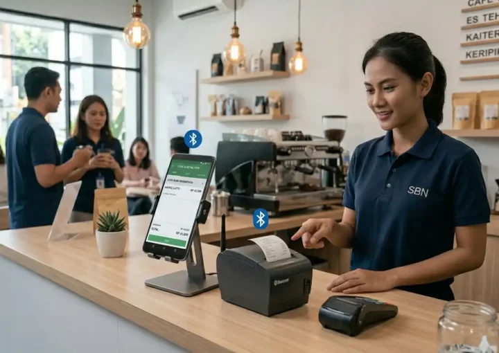 bluetooth thermal printer digunakan pada sistem kasir UMKM modern